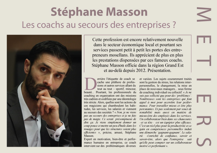 Stphane Masson Coach - Les coachs au secours des entreprises